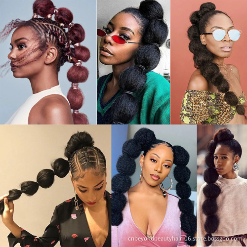 Bubble Drawstring Ponytail Kinky Straight Synthetic Pony Tail Hairpieces Clip in Hair Extension